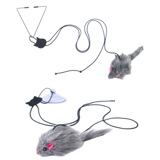 2 Set of 2 Styles Hanging Door Bouncing Self-Play Interactive Mouse Cat Toys