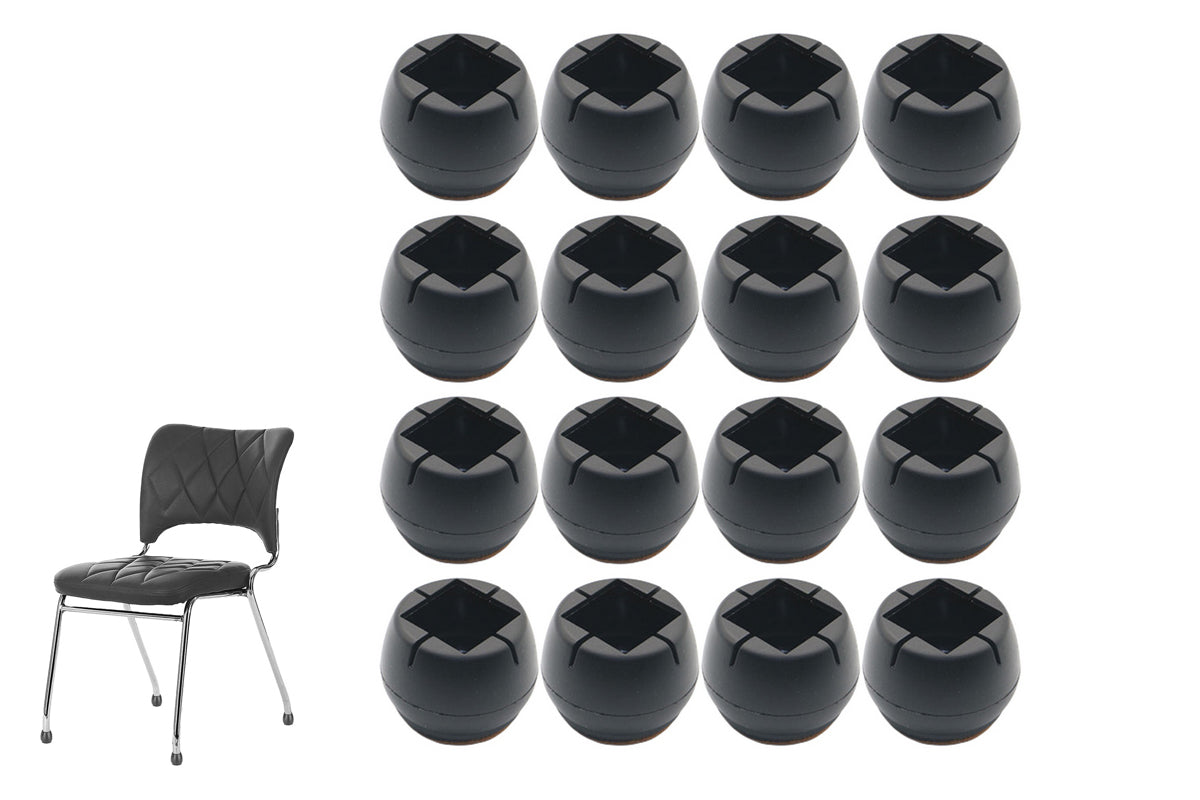 16pcs Chair Leg Floor Protectors Soft Silicone Round Covers with Glide Pads-Round
