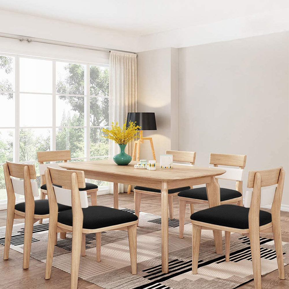 Chair Cover 4-Pack Stretch Chair Seat Covers for Dining Chairs -Black