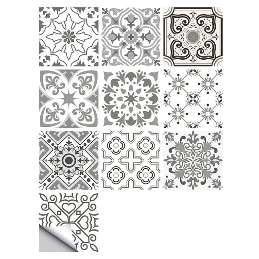 Wall Art 10pcs Moroccan Style Tile Wall Stickers Removable Decorative Kitchen Bathroom Stickers-Style 2