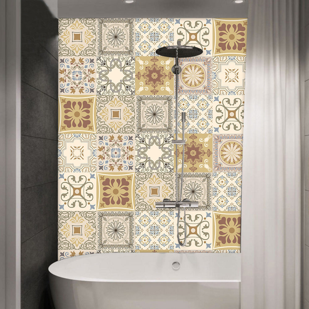 Wall Art 10pcs Moroccan Style Tile Wall Stickers Removable Decorative Kitchen Bathroom Stickers-Style 4