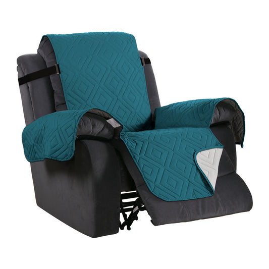Recliner Chair Cover Water-resistant Reversible Quilted Recliner Chair Cover Sofa Slipcover with Non Slip Strap Couch Protector - Blue