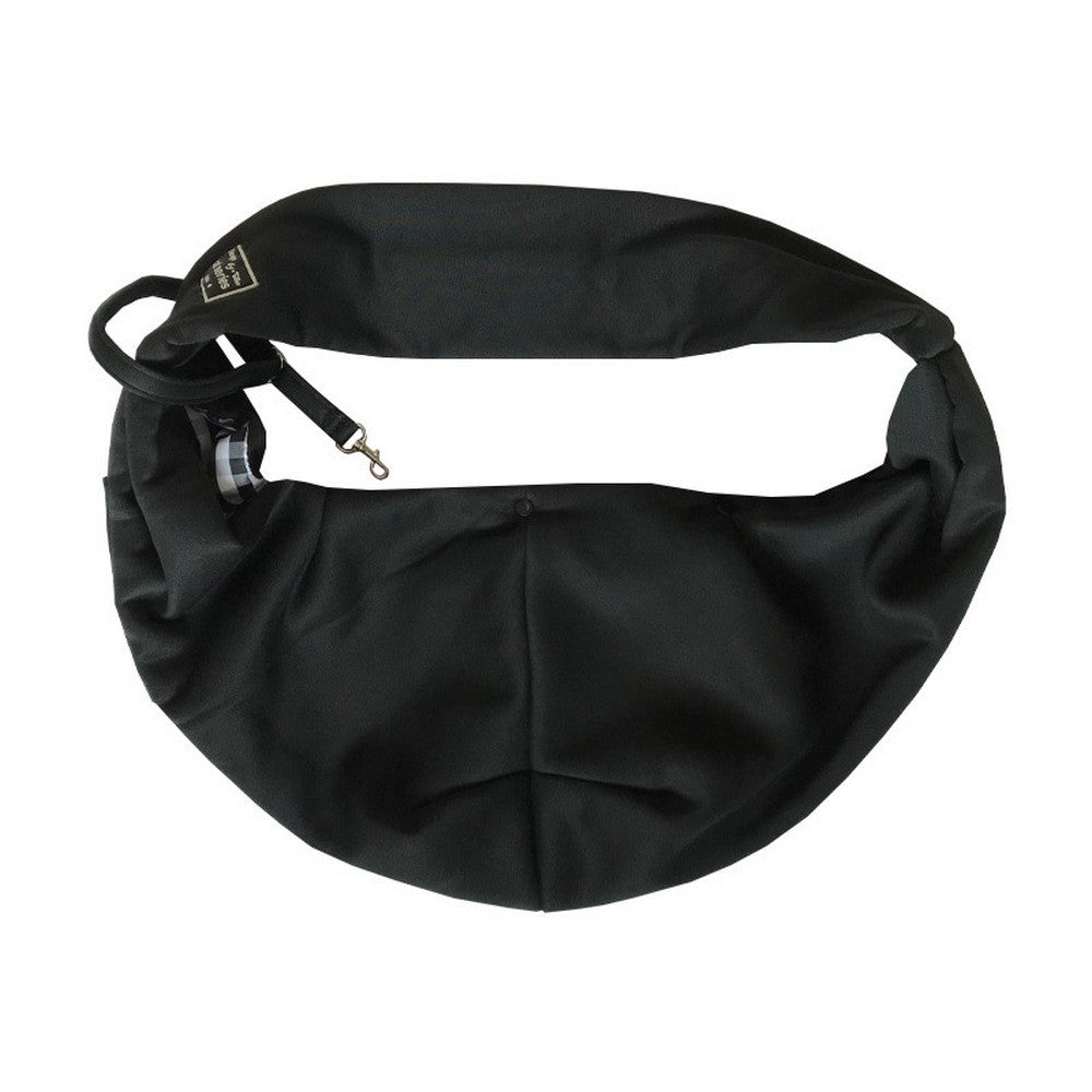 Reversible Pet Cat Sling Carrier Bag Puppy Travel Bag with Phone Pocket Black