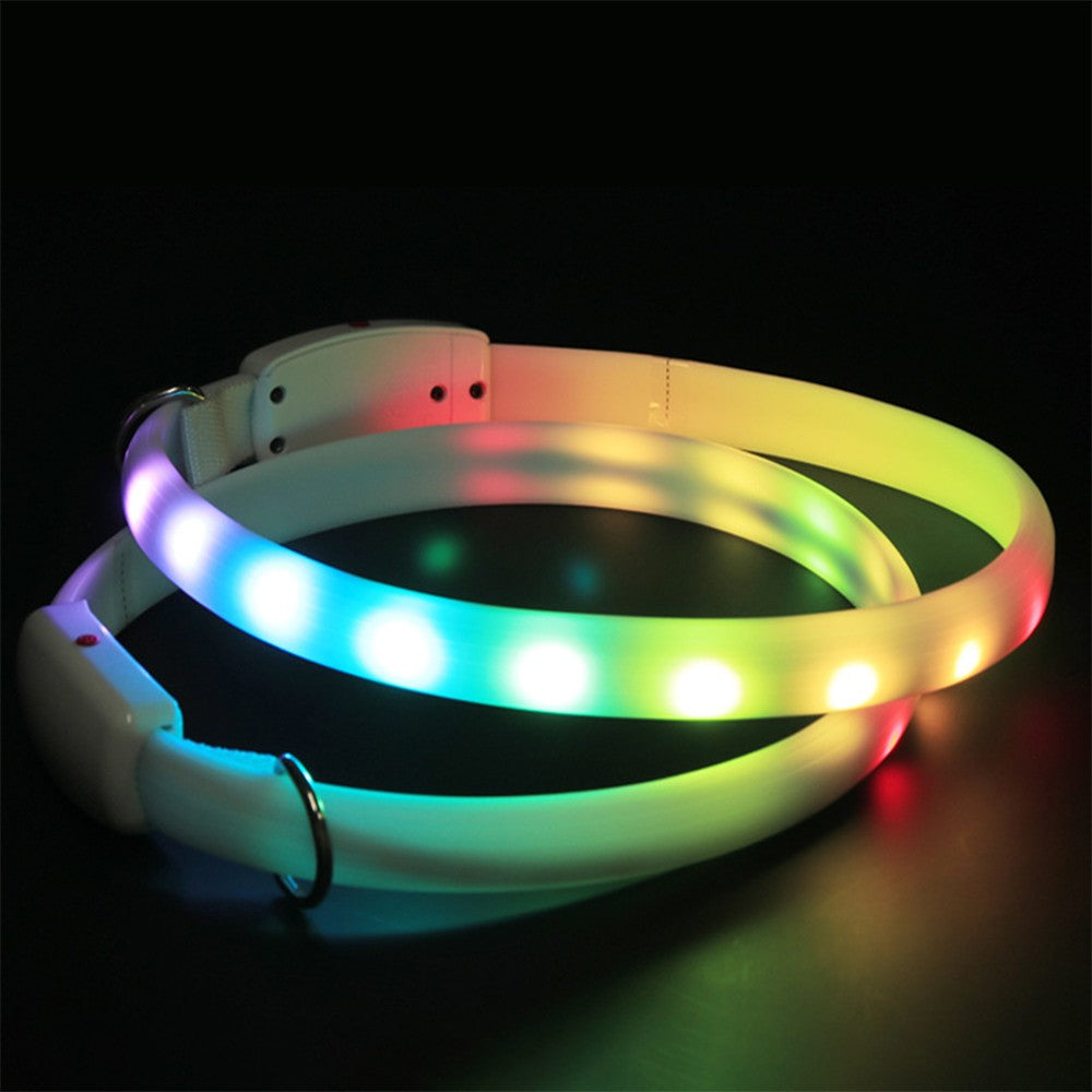 1Pc USB Rechargeable Lighted Dog Collar Led Collar Band Pet Collars