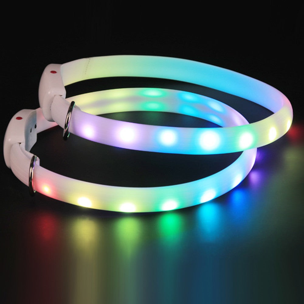 2Pcs USB Rechargeable Lighted Dog Collar Led Collar Band Pet Collars