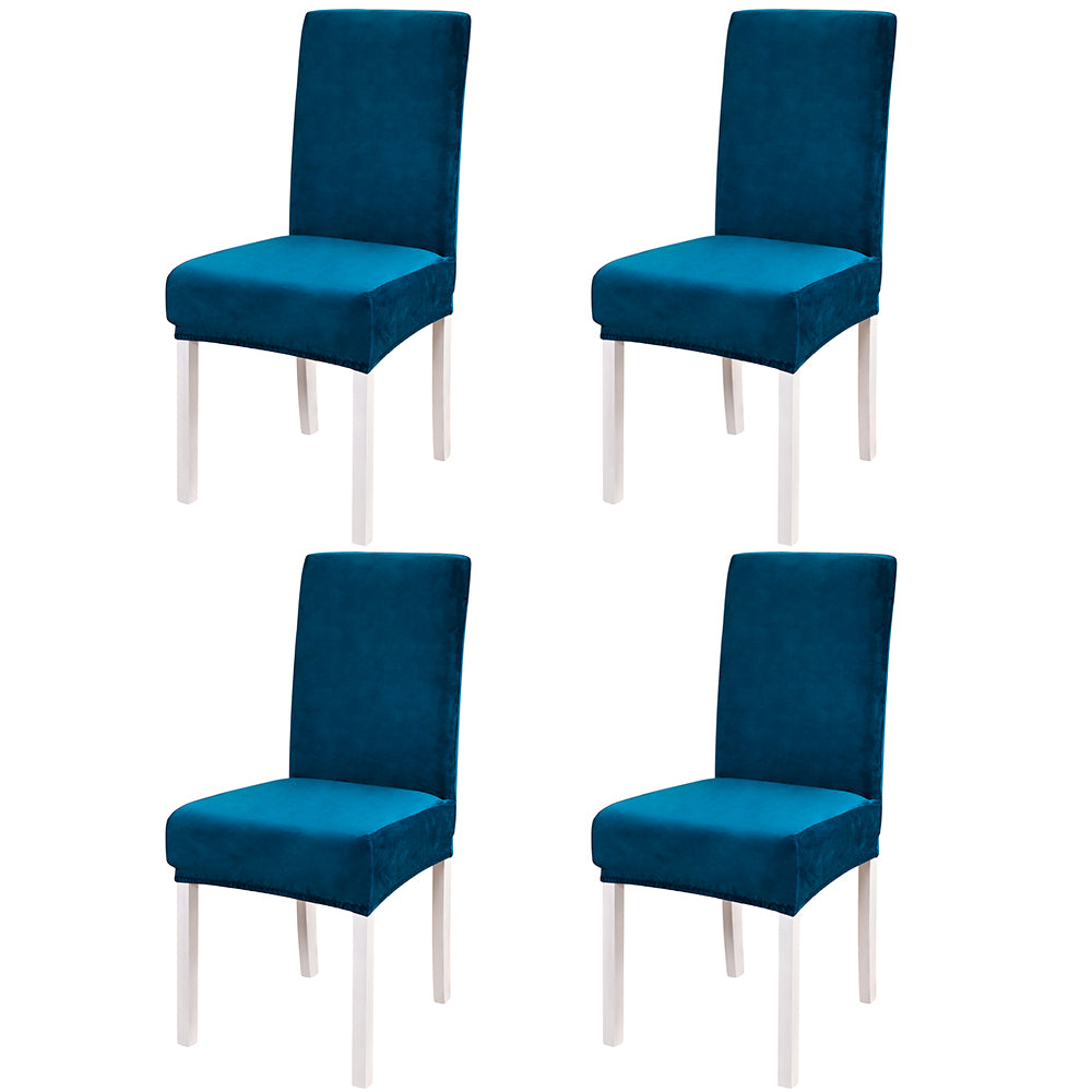 4Pcs Velvet Dining Chair Covers Washable Kitchen Chair Slipcovers -Royal blue