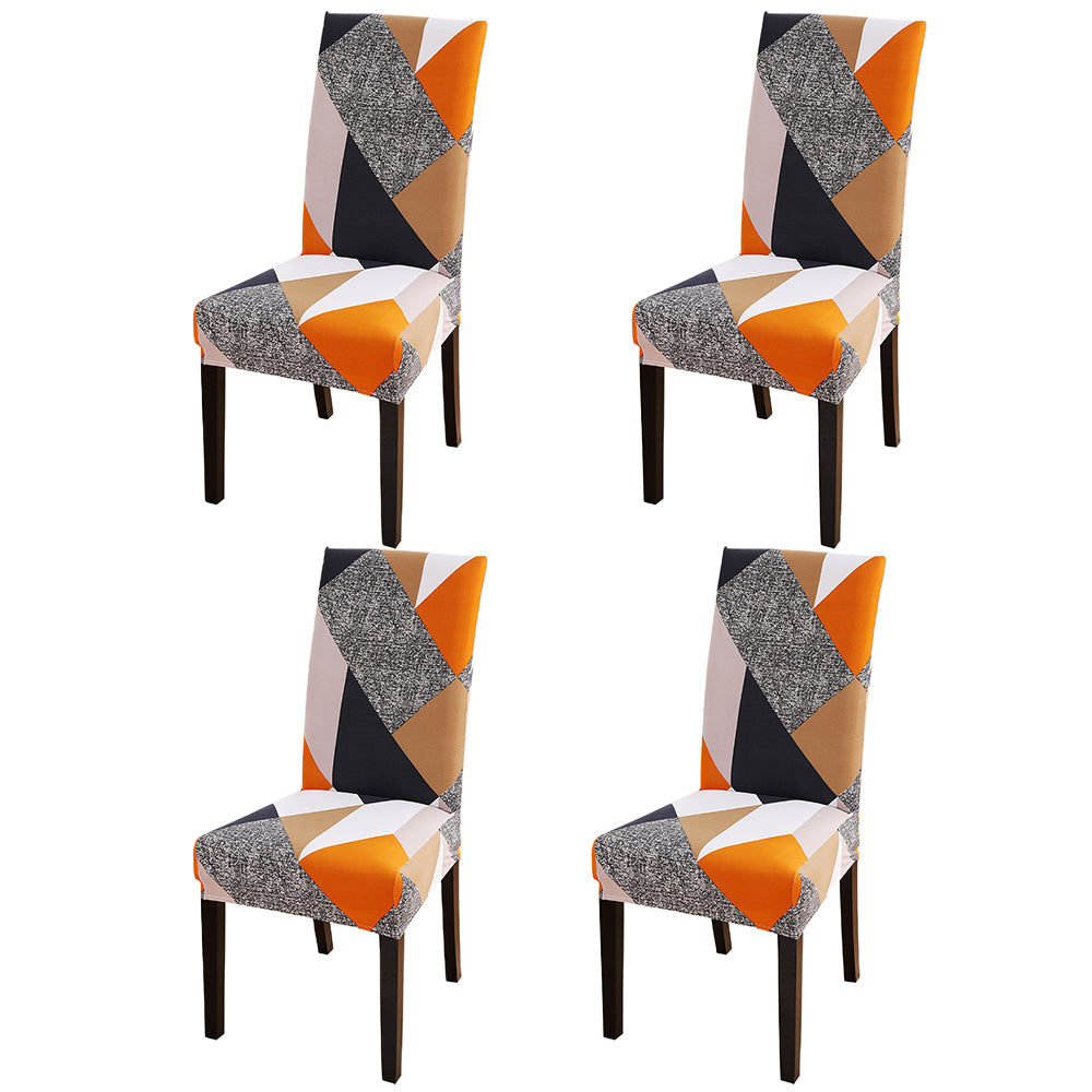 Chair Cover 4pcs Flower Printed Chair Cover Washable Stretch Banquet Hotel Dining Room Arm Office Chair Cover - Style 10