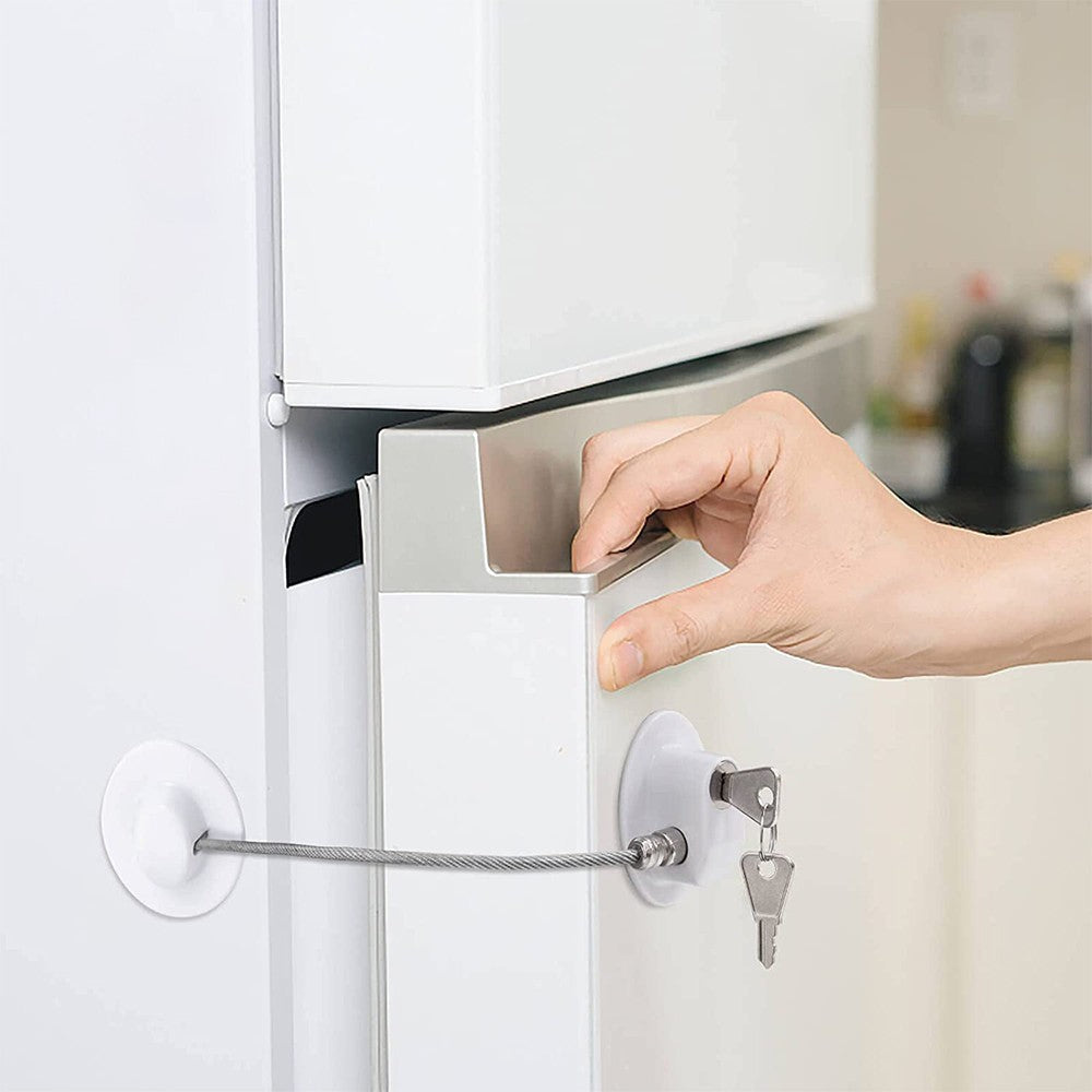 2Pcs Refrigerator Lock Fridge Cabinet Child Safety Window Door Drawer Latches