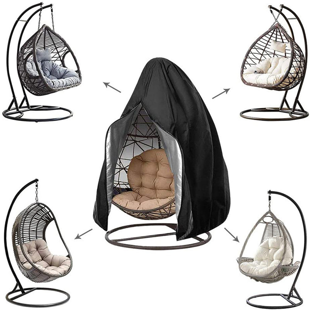 Chair Cover 2Pcs Oslimea Patio Hanging Egg Chair Cover Durable Lightweight Waterproof Egg Swing -Black