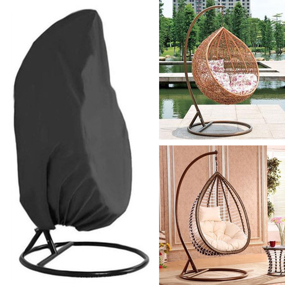 Chair Cover 2Pcs Oslimea Patio Hanging Egg Chair Cover Durable Lightweight Waterproof Egg Swing -Black