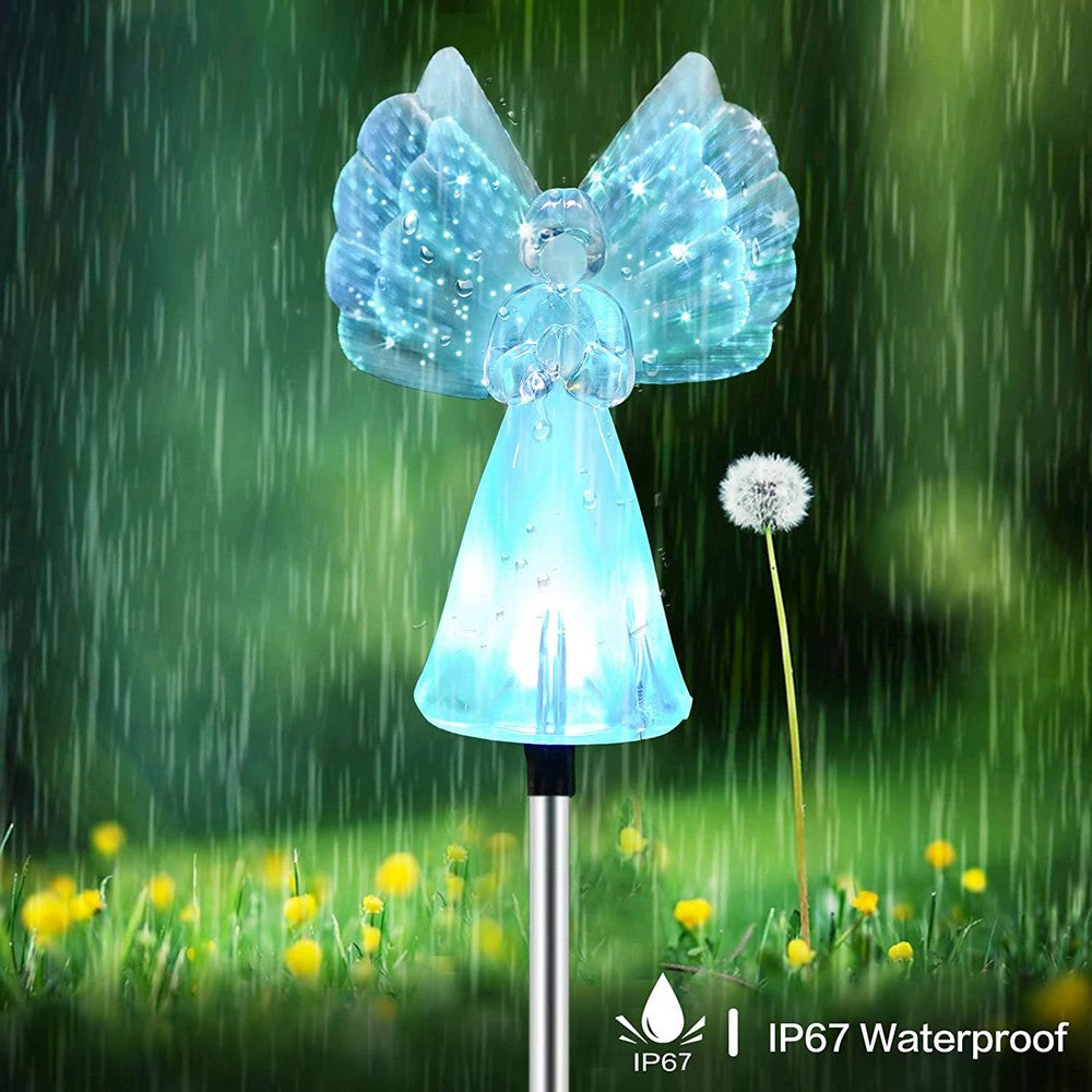 Angel Solar Garden Lights Outdoor Landscape Stake Lights for Patio Yard Lawn Decoration