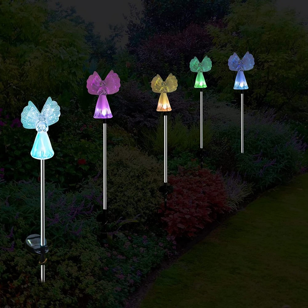 Angel Solar Garden Lights Outdoor Landscape Stake Lights for Patio Yard Lawn Decoration