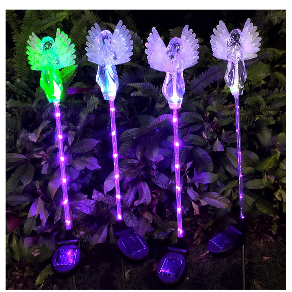 Angel Solar Garden Lights Outdoor Landscape Stake Lights for Patio Yard Lawn Decoration