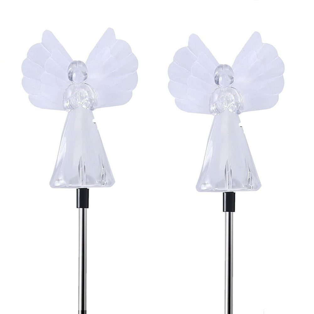 4pcs Angel Solar Garden Lights Outdoor Landscape Stake Lights for Patio Yard Lawn Decoration