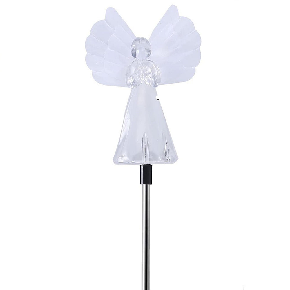 2pcs Angel Solar Garden Lights Outdoor Landscape Stake Lights for Patio Yard Lawn Decoration