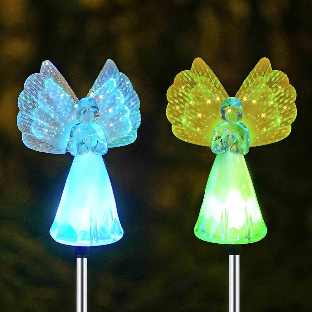 Angel Solar Garden Lights Outdoor Landscape Stake Lights for Patio Yard Lawn Decoration