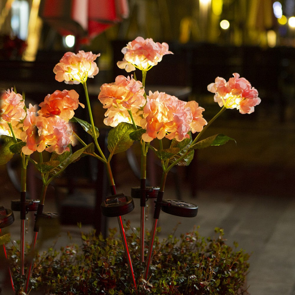 3Pcs Solar Light Hydrangea Flower LED Garden Solar Lamp Outdoor Lighting