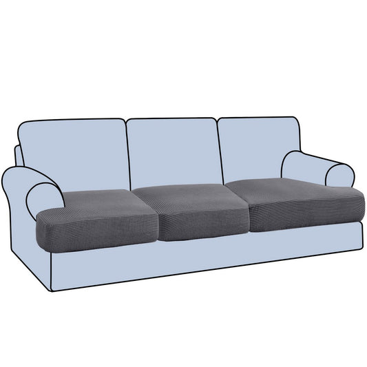 Stretch T Cushion Chair Sofa Slipcover T Cushion Covers -Grey