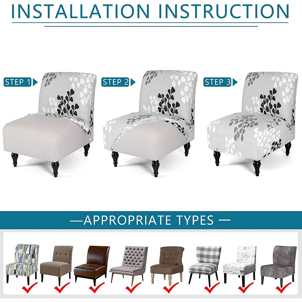 Chair Cover Removable Armless Stretch Accent Chair Cover For Living Dining Room-Style 4