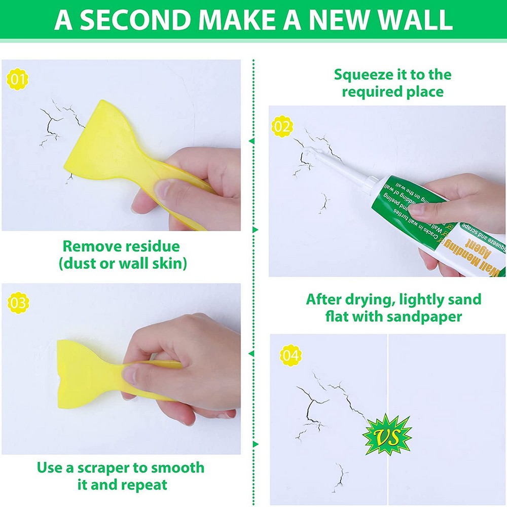 4pcs Drywall Repairs Patch Kit Wall Mending Agent Plaster Wall Repair Patch