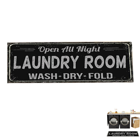 Farmhouse Laundry Room Rug Runner Non Slip Water Resistant Floor Mat Area Rug for Kitchen Room-Style4:Black and white