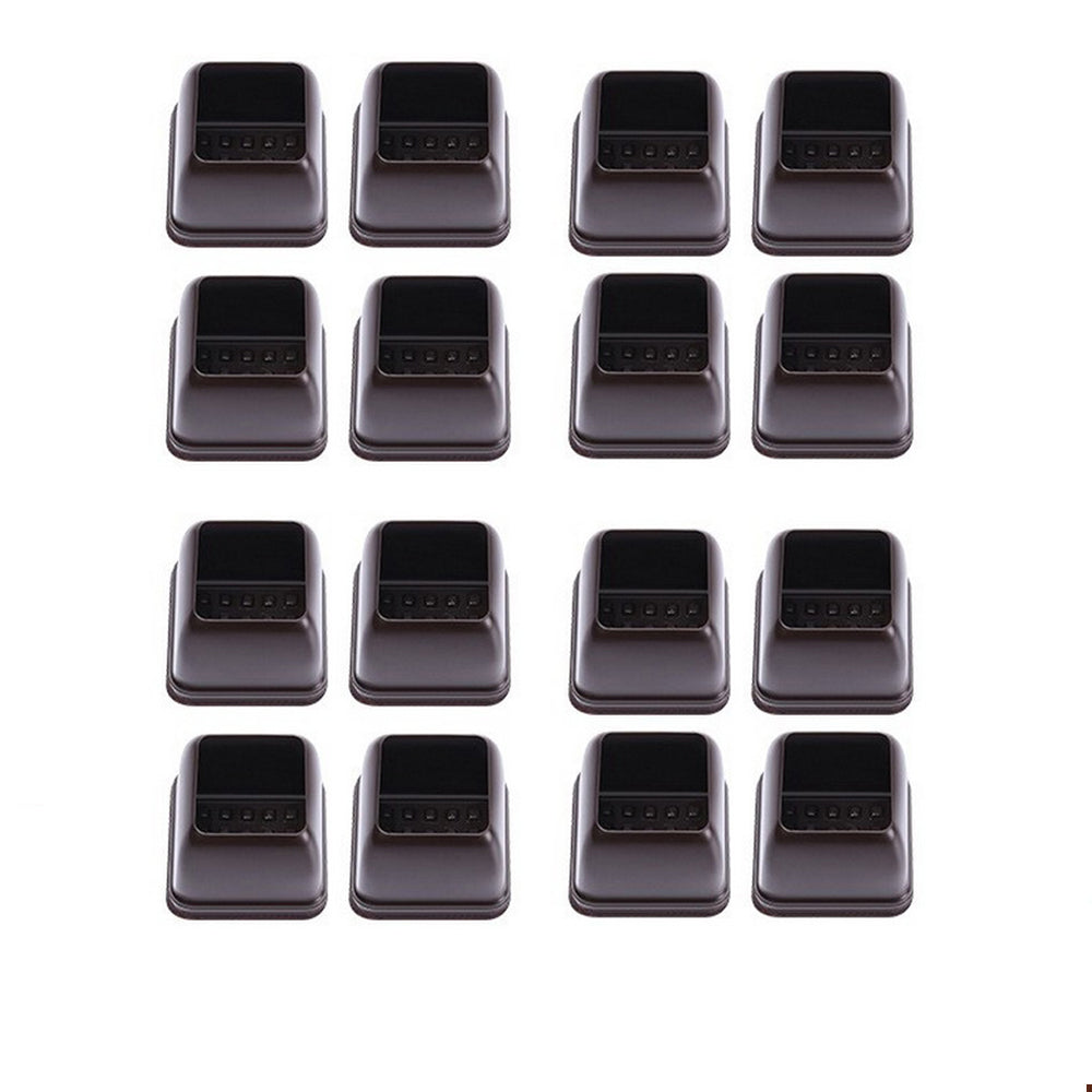 Set of 16X Extra Silicone Chair Leg Floor Protectors with Wrapped Felt-Square Brown Style