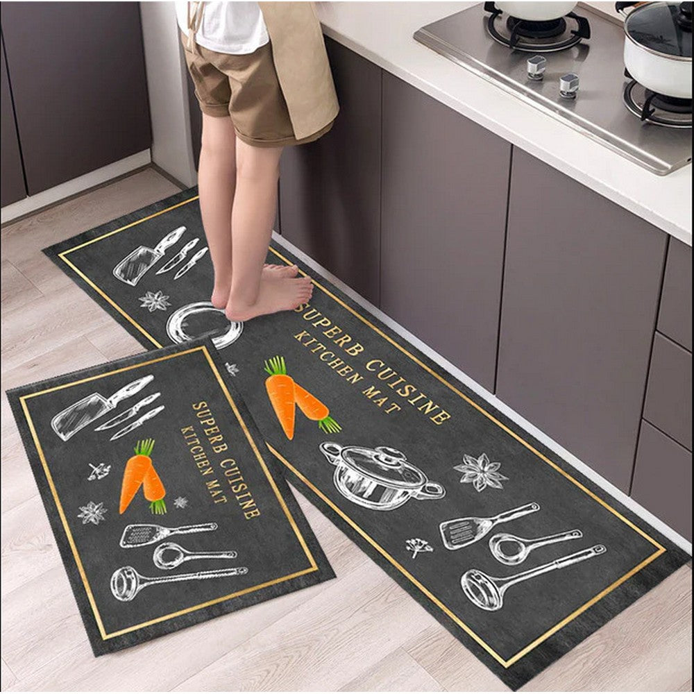 2pcs Kitchen Mat Non Slip Comfort Floor Carpet for Kitchen Office Home -Style 5