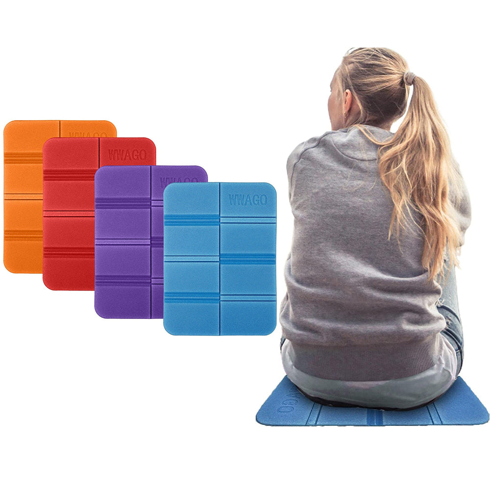 4Pcs Waterproof Foldable Travel Outdoor Camping Seat Foam Pad Lightweight Sitting Mat Cushions for Picnic Hiking