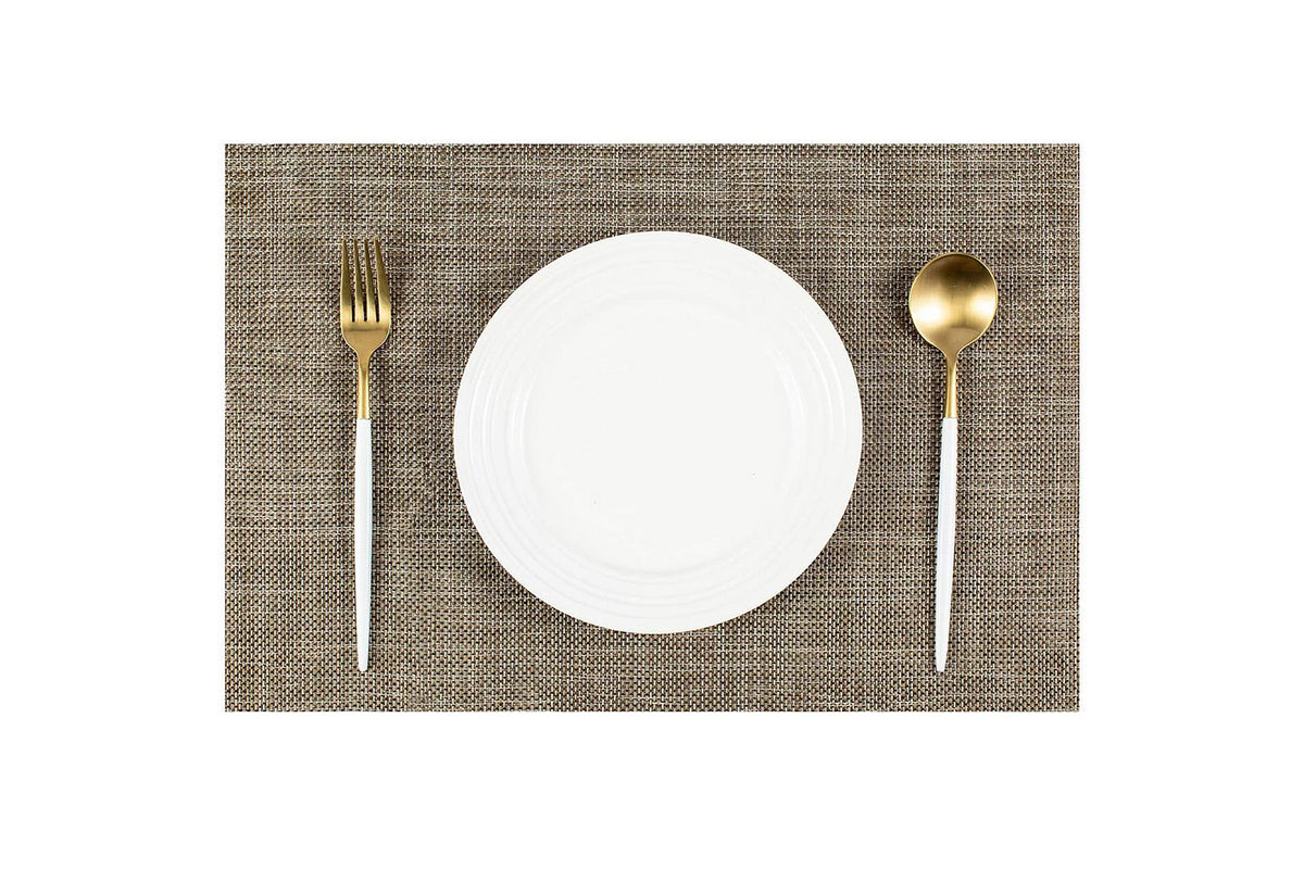 6Pcs Placemat Washable Heat And Stain Resistant Indoor Outdoor Kitchen Durable Place Mats-Coffee