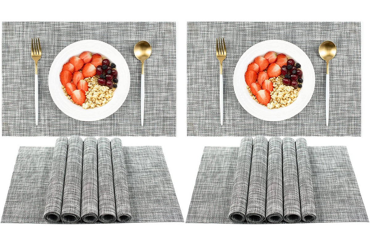12Pcs Placemat Washable Heat And Stain Resistant Indoor Outdoor Kitchen Durable Place Mats-Gary