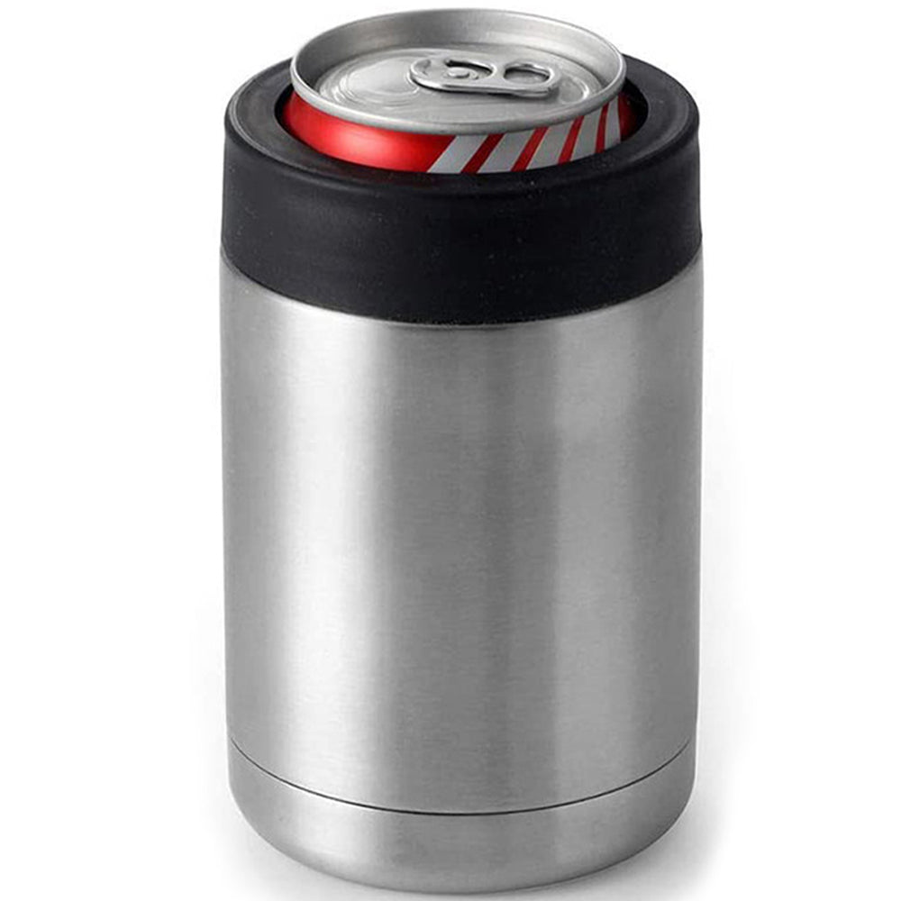 Skinny Can Cooler Double Wall Stainless Steel Insulated Can Holder Bottle Cooler -Steel color