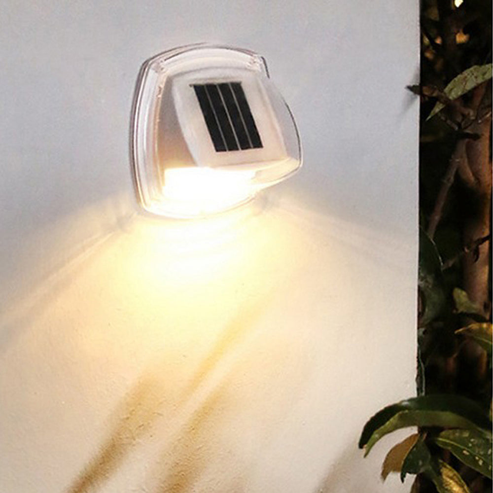 8Pcs LED Solar Powered Light with Lights Reflector 120 Degree Wide Angle for Garden Yard Garage -Warm light