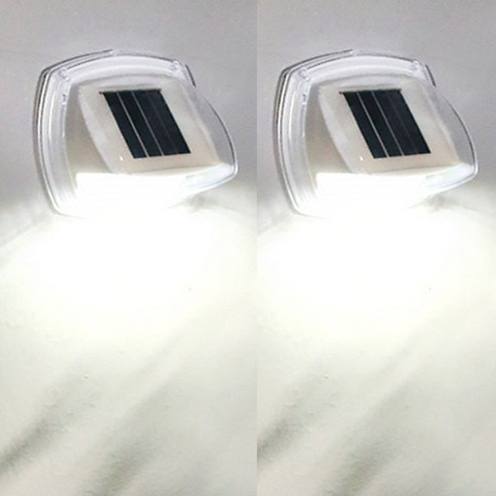 2Pcs LED Solar Powered Light with Lights Reflector 120 Degree Wide Angle for Garden Yard Garage -White light