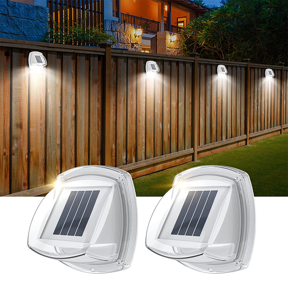 8Pcs LED Solar Powered Light with Lights Reflector 120 Degree Wide Angle for Garden Yard Garage -White light