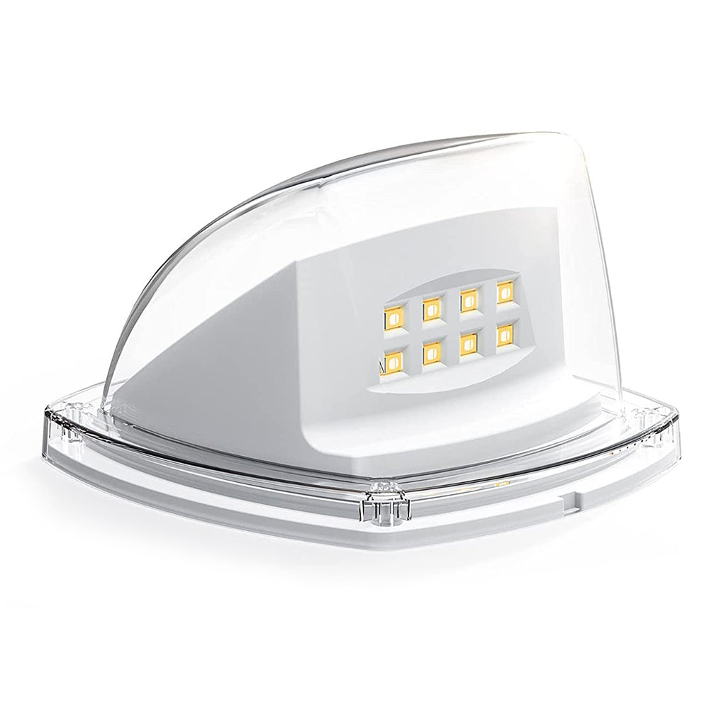 8Pcs LED Solar Powered Light with Lights Reflector 120 Degree Wide Angle for Garden Yard Garage -White light