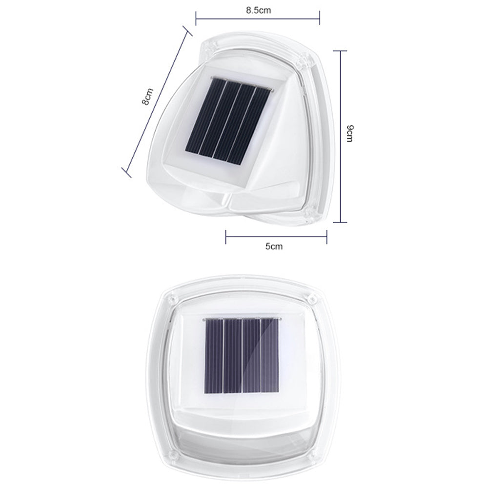 8Pcs LED Solar Powered Light with Lights Reflector 120 Degree Wide Angle for Garden Yard Garage -White light