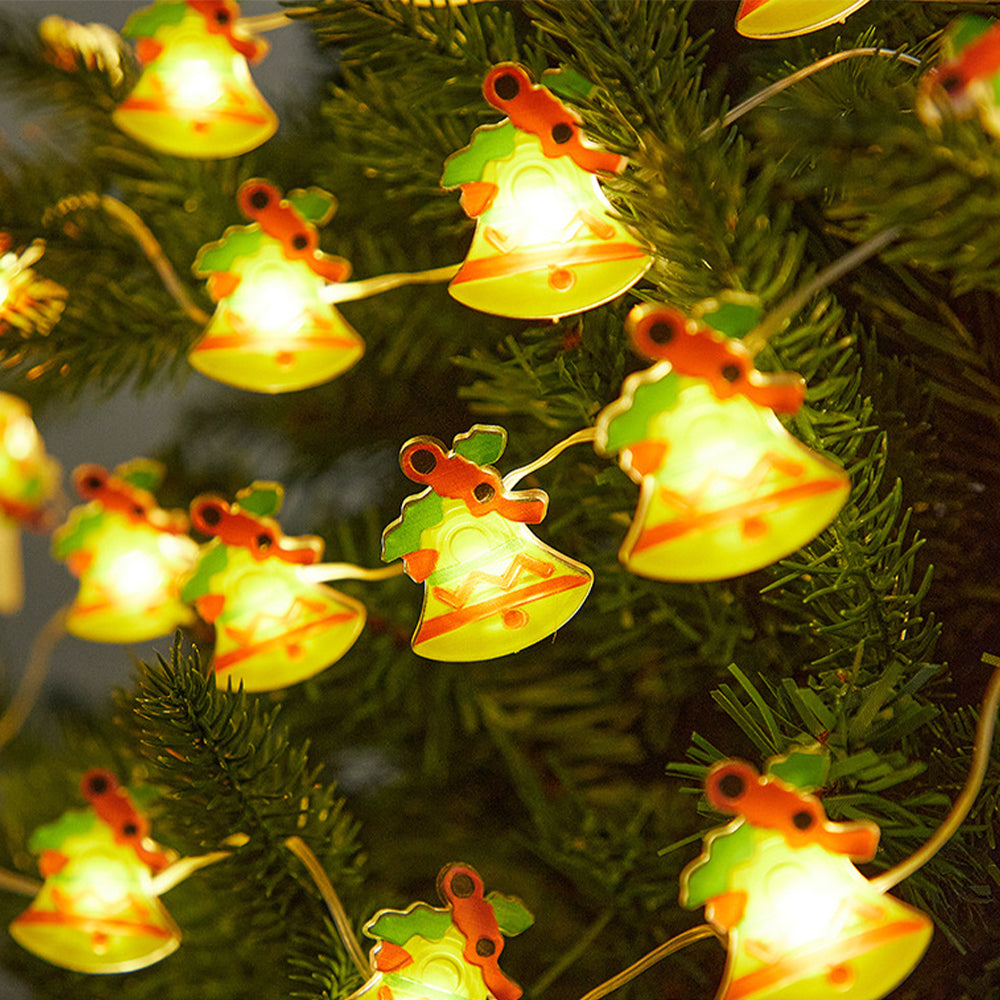 2pcs Christmas Lights Jingle Bell Gift Box String Lights for Xmas Party Home Decorations-Style 1