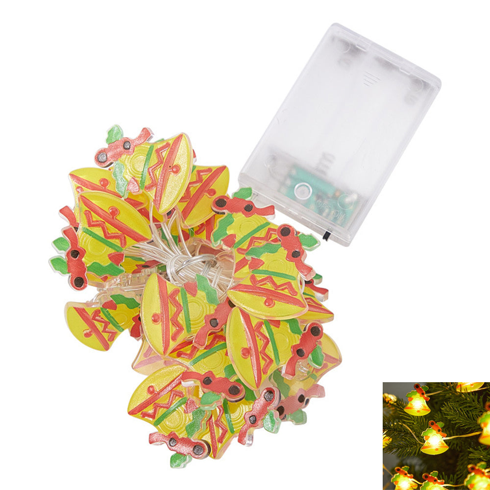 2pcs Christmas Lights Jingle Bell Gift Box String Lights for Xmas Party Home Decorations-Style 1