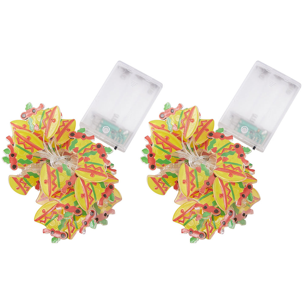 2pcs Christmas Lights Jingle Bell Gift Box String Lights for Xmas Party Home Decorations-Style 1