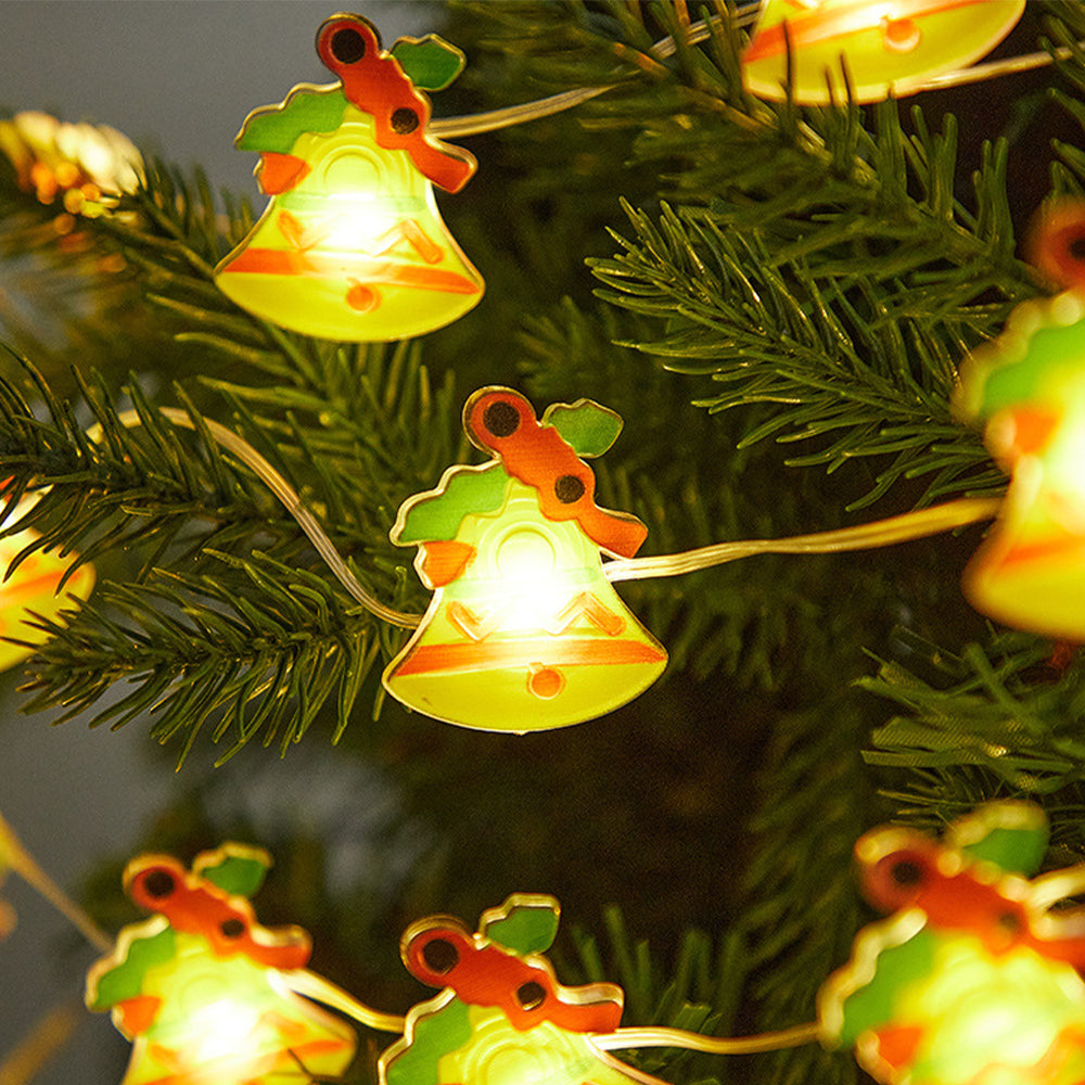 2pcs Christmas Lights Jingle Bell Gift Box String Lights for Xmas Party Home Decorations-Style 1