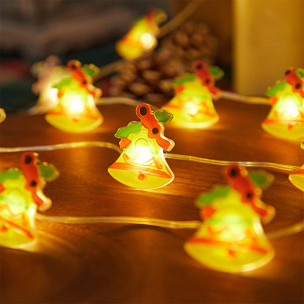 2pcs Christmas Lights Jingle Bell Gift Box String Lights for Xmas Party Home Decorations-Style 1