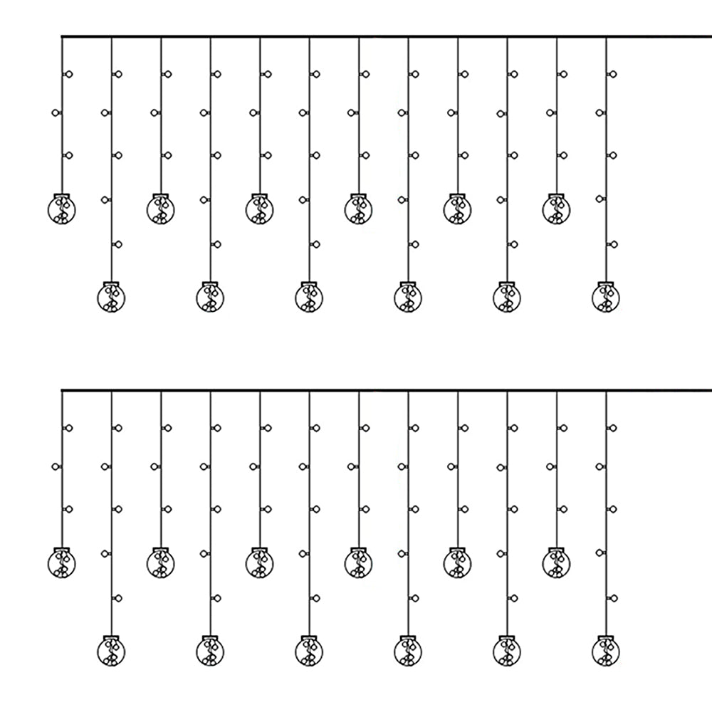 Wishing Ball Curtain Lights USB or Battery Powered LED Fairy Lights for Christmas Tree Decoration -Warm white