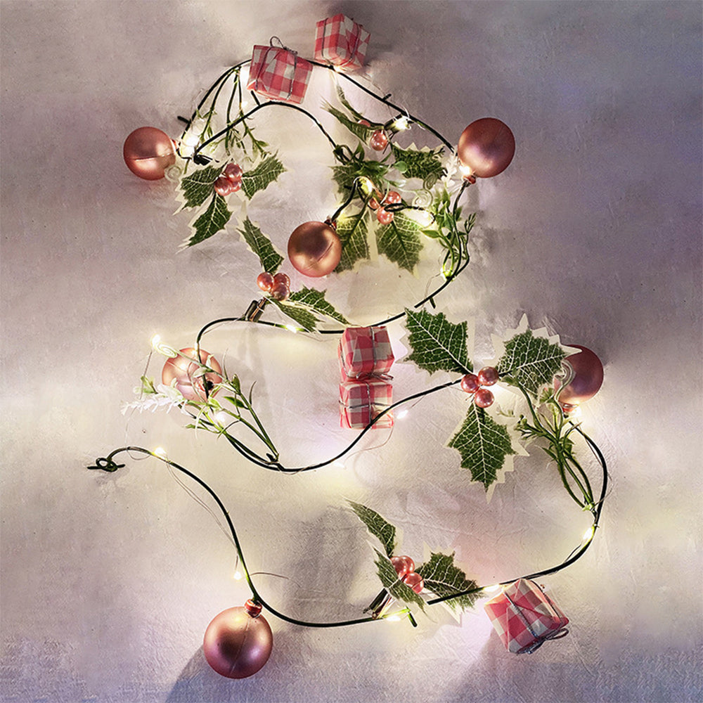 Christmas String Lights 3M 20LEDs Pine Conifer Hanging Lights for Xmas Tree Indoor Home Decor -Style 3