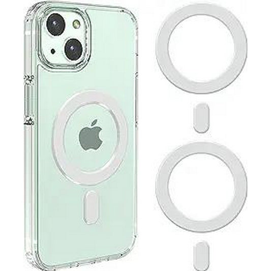 2Pcs Magnetic Wireless Charger Universal Metal Rings Sticker for Magsafe Accessories C -White