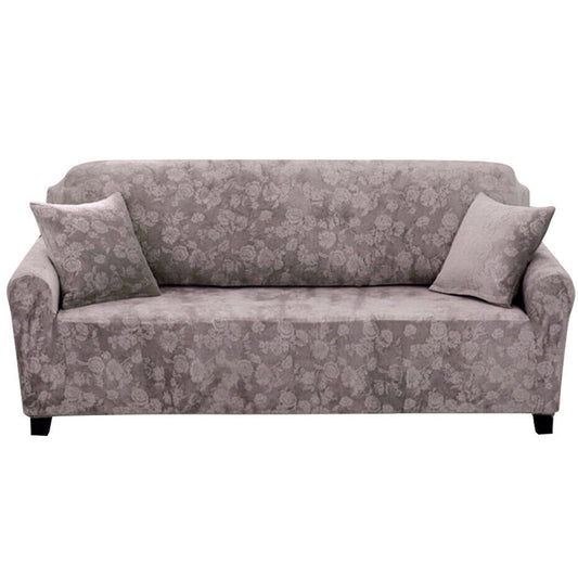 Sofa Cover Vintage Embossed Flower Sofa Cover Stretch Chair Couch Slipcovers - Grey/One-Seater