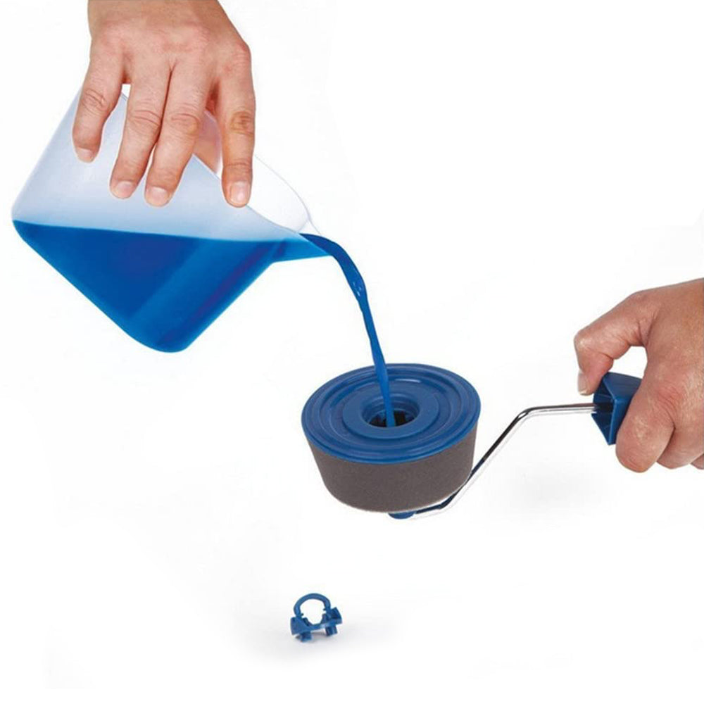 Set of 6Pcs Paint Roller Brush Kit with Stainless Steel Extension Poles