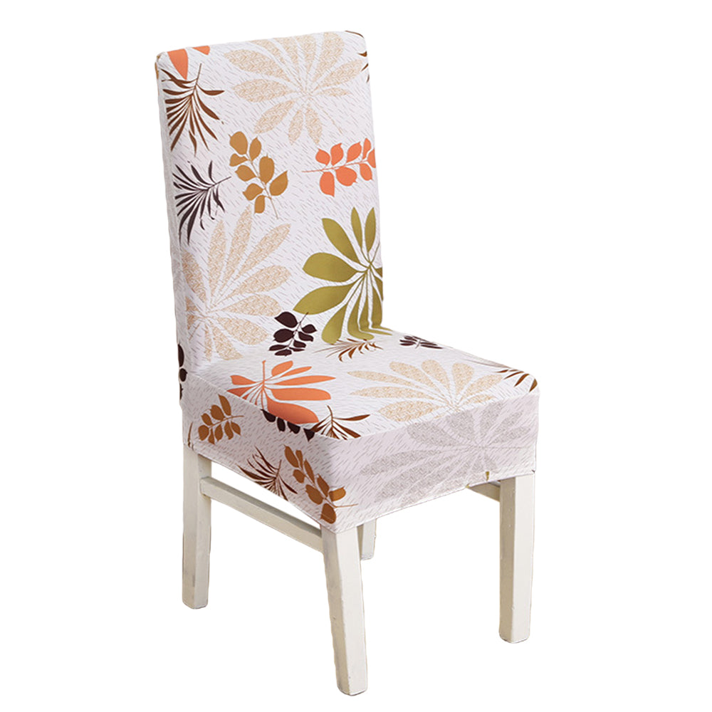 Chair Cover 2-Piece Dining Chair Cover Spandex Slip Cover Stretch Wedding Banquet Party - Leaf