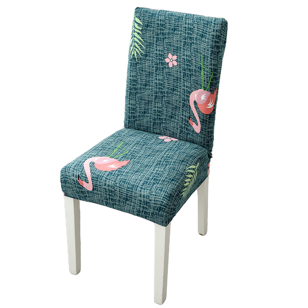 Chair Cover 2-Piece Dining Chair Cover Spandex Slip Cover Stretch Wedding Banquet Party - Flamingo