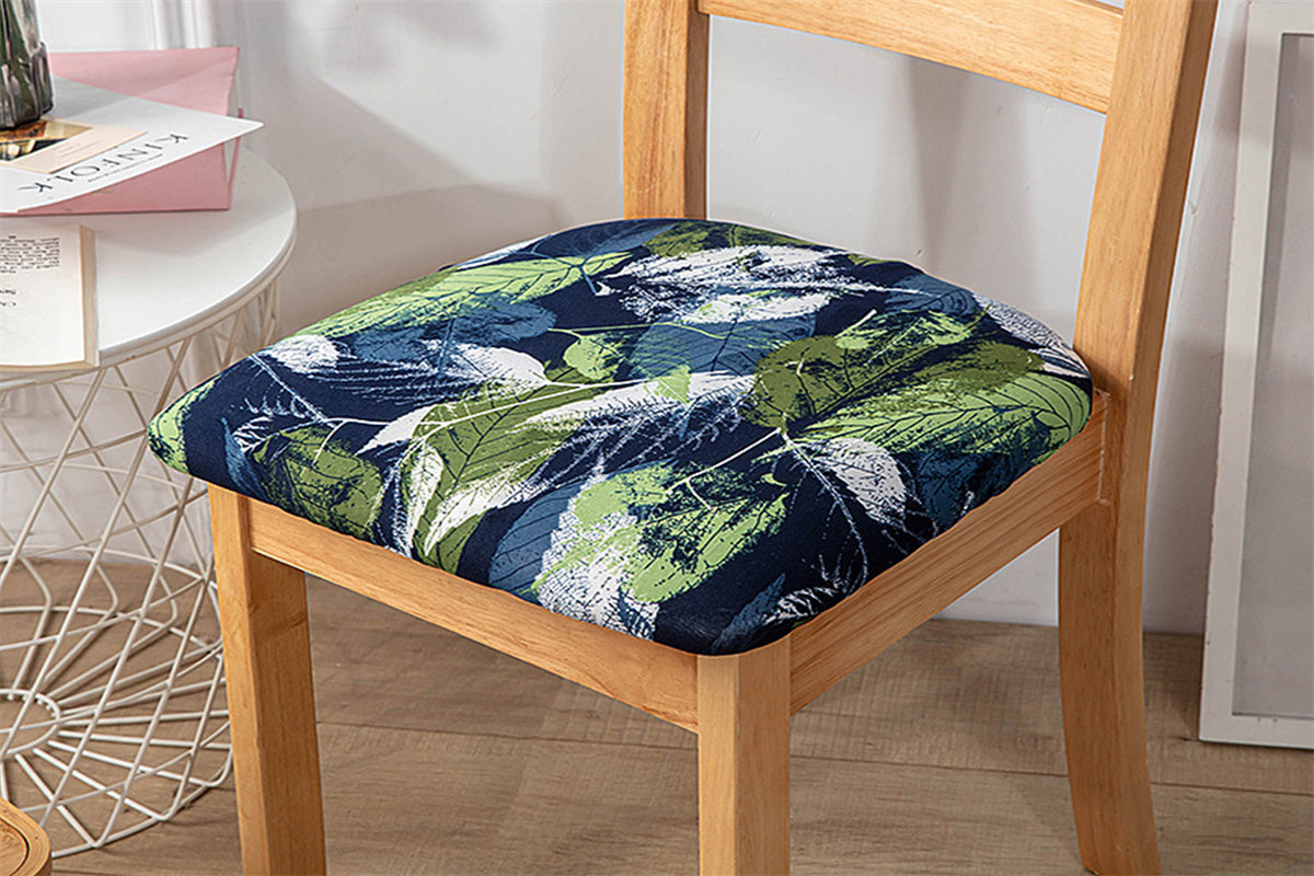 Dining Chair Cover Stretch Cushion Slipcover Seat Cover Washable Protector Removable Washable Chair Seat Cover-Fallen leaves
