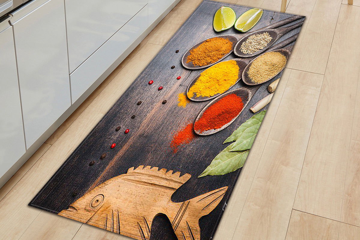 Spice Cooking Kitchen Rugs Anti-fatigue Standing Waterproof Non Slip-Style 2
